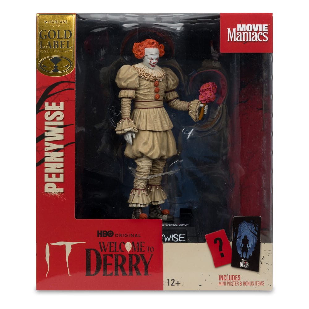 IT: Welcome to Derry Movie Maniacs PVC Statue Pennywise (Flashback) (Gold Label) 16 cm