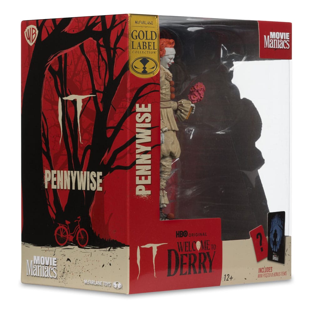 IT: Welcome to Derry Movie Maniacs PVC Statue Pennywise (Flashback) (Gold Label) 16 cm