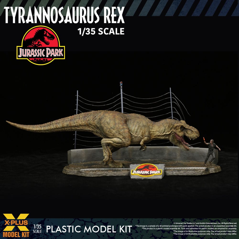 Jurassic Park: Plastic Model Kit 1:35 Tyrannosaurus Rex 42 cm - Unpainted