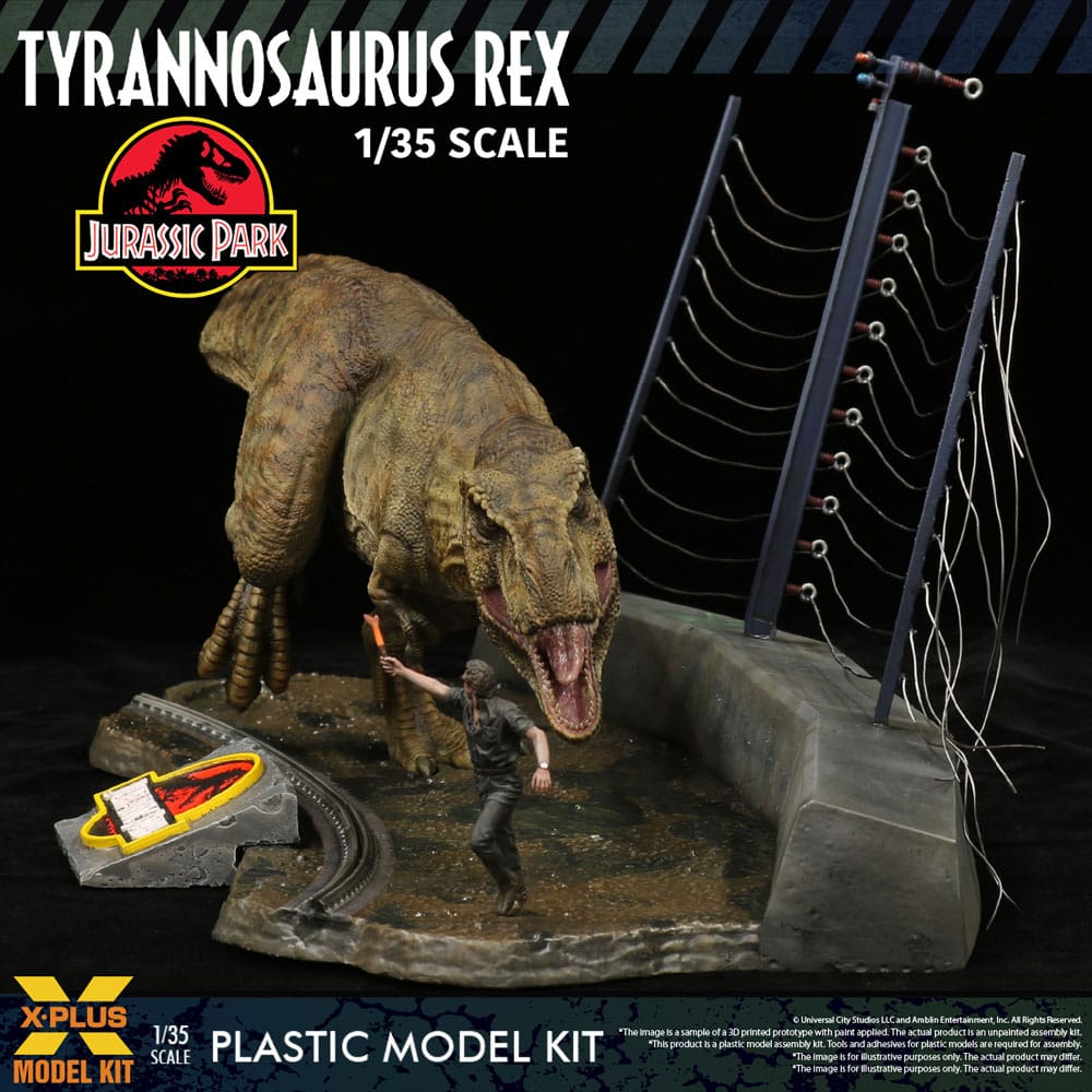 Jurassic Park: Plastic Model Kit 1:35 Tyrannosaurus Rex 42 cm - Unpainted