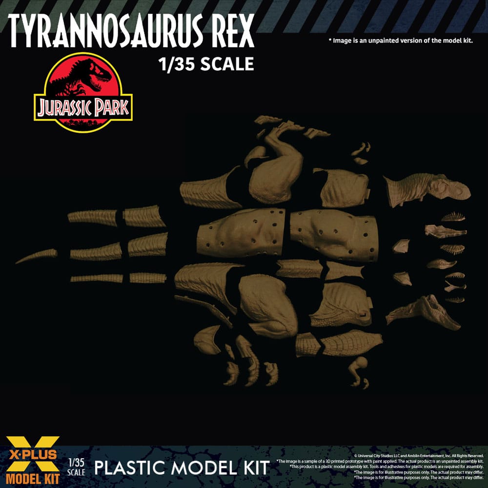 Jurassic Park: Plastic Model Kit 1:35 Tyrannosaurus Rex 42 cm - Unpainted