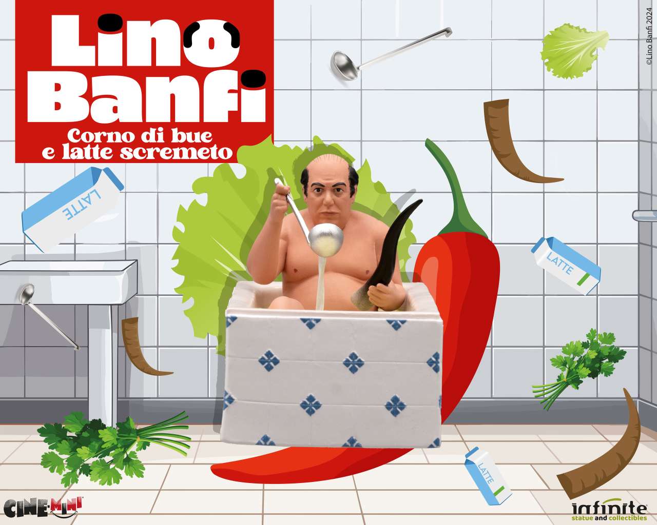 Infinite Statue: Lino banfi corno di bue e latte scremeto cinemini pvc