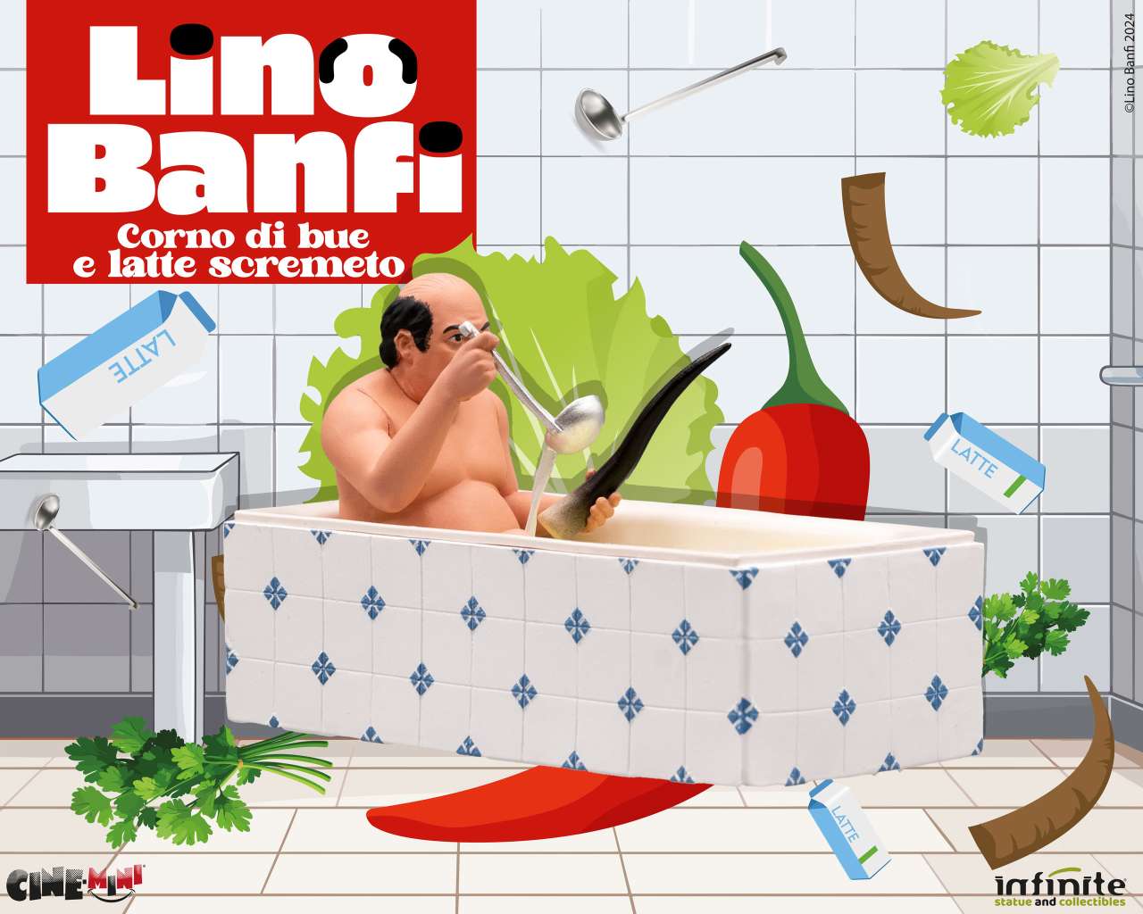 Infinite Statue: Lino banfi corno di bue e latte scremeto cinemini pvc