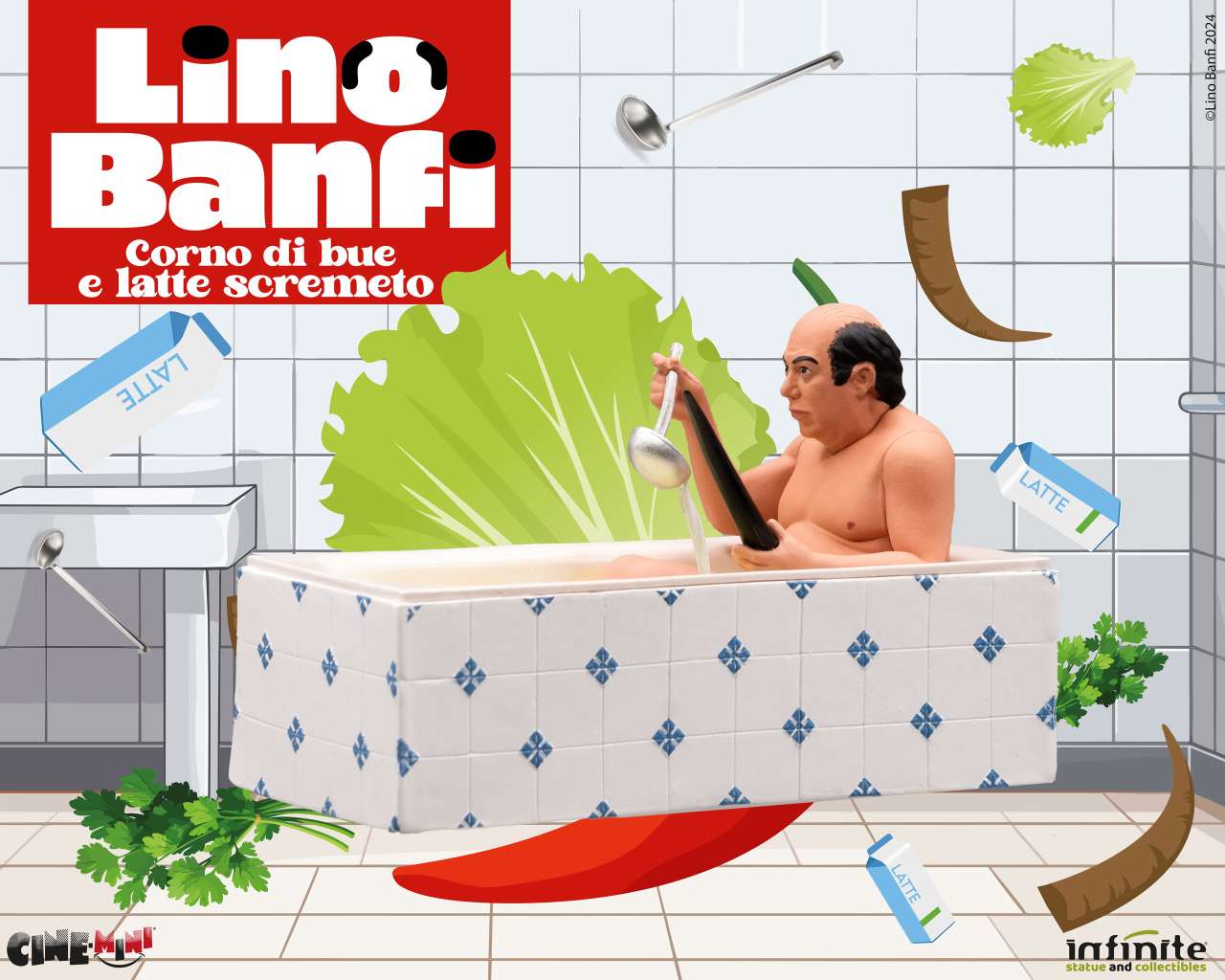 Infinite Statue: Lino banfi corno di bue e latte scremeto cinemini pvc