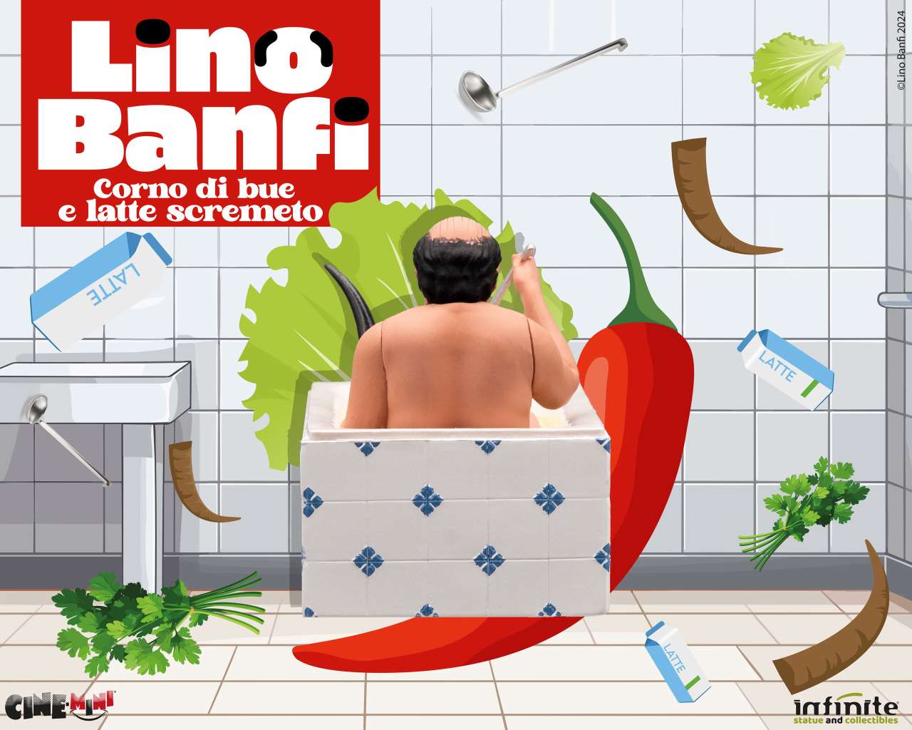 Infinite Statue: Lino banfi corno di bue e latte scremeto cinemini pvc