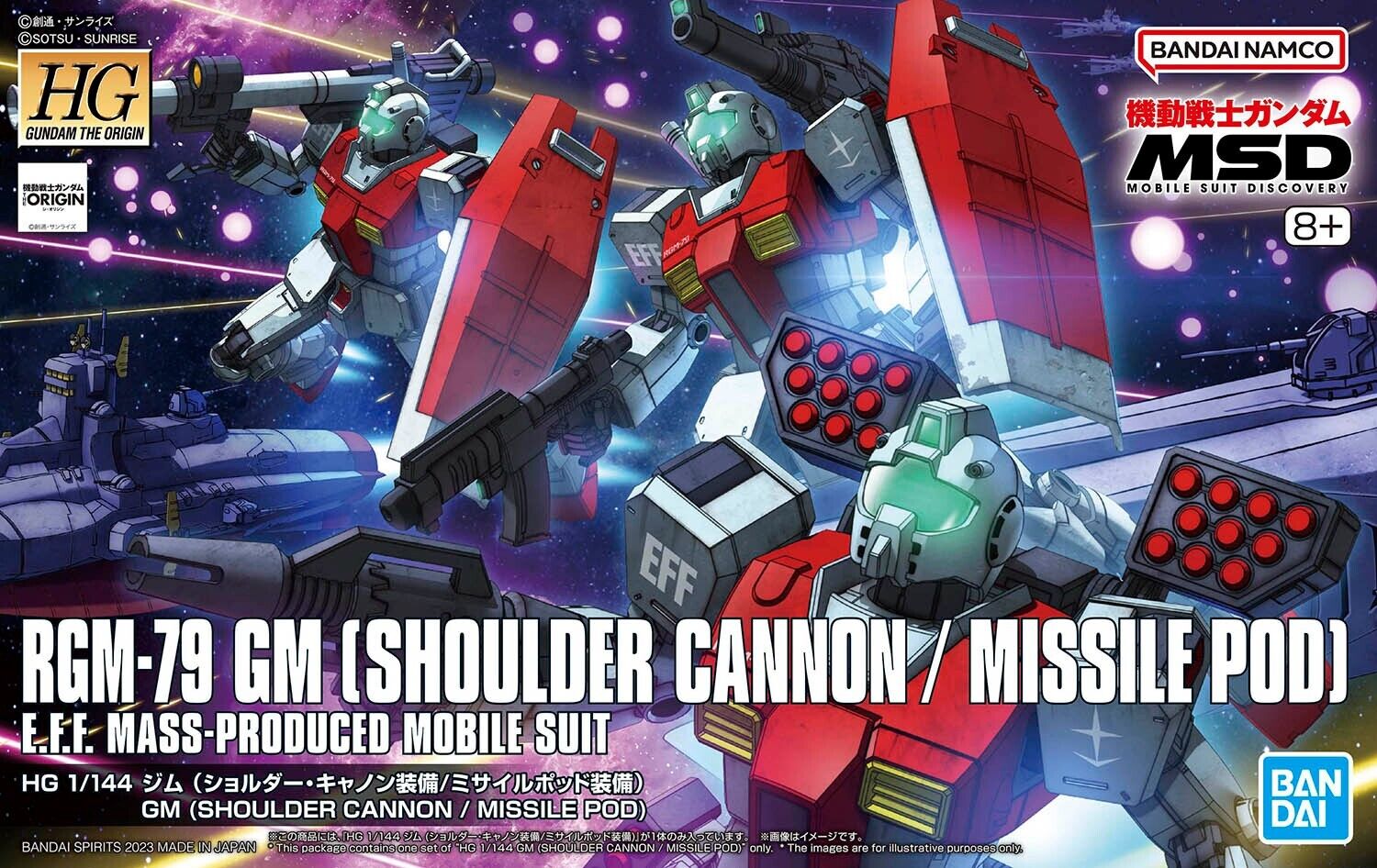 Gunpla: Bandai Model Kit - HG gm shoulder cannon / missile pod 1/144 RGM - 79