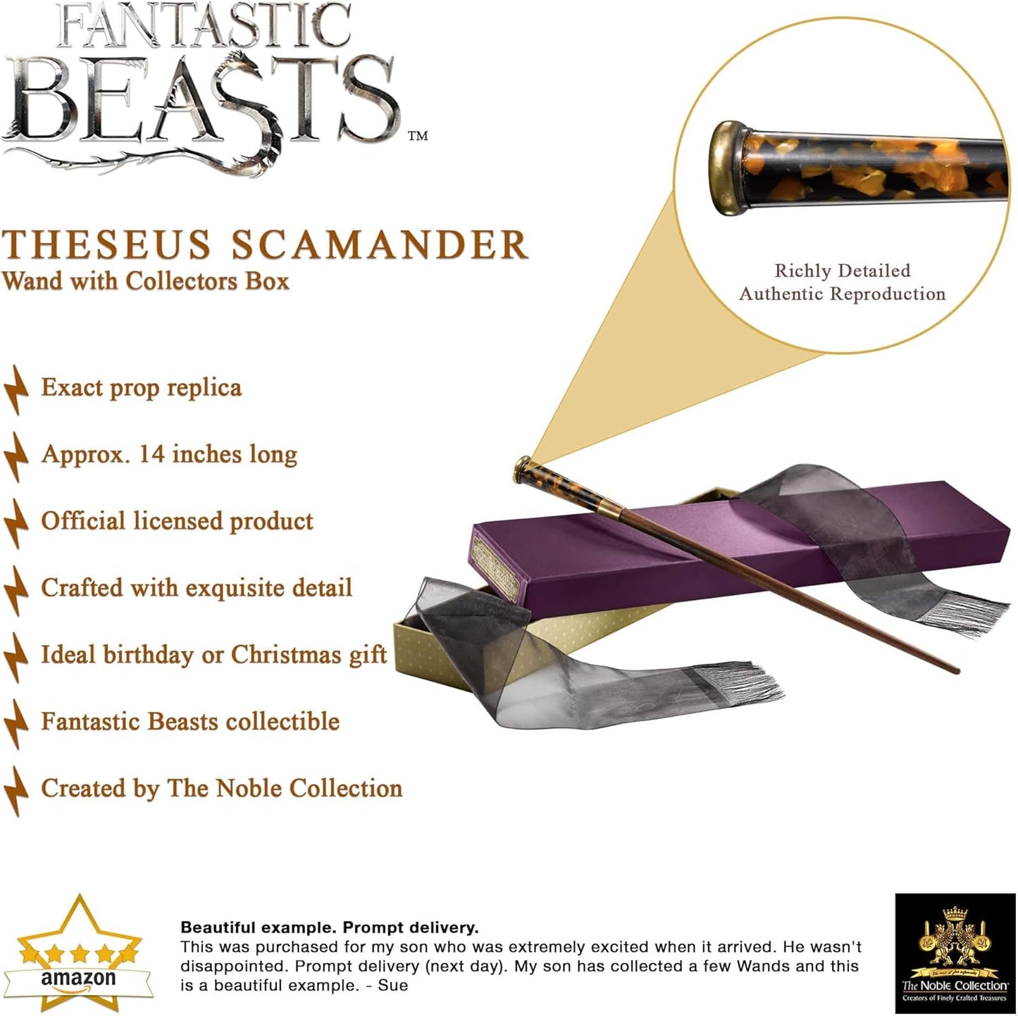 Fantastic Beasts: Harry Potter - Theseus Scamander Wand - Ollivander Bacchetta