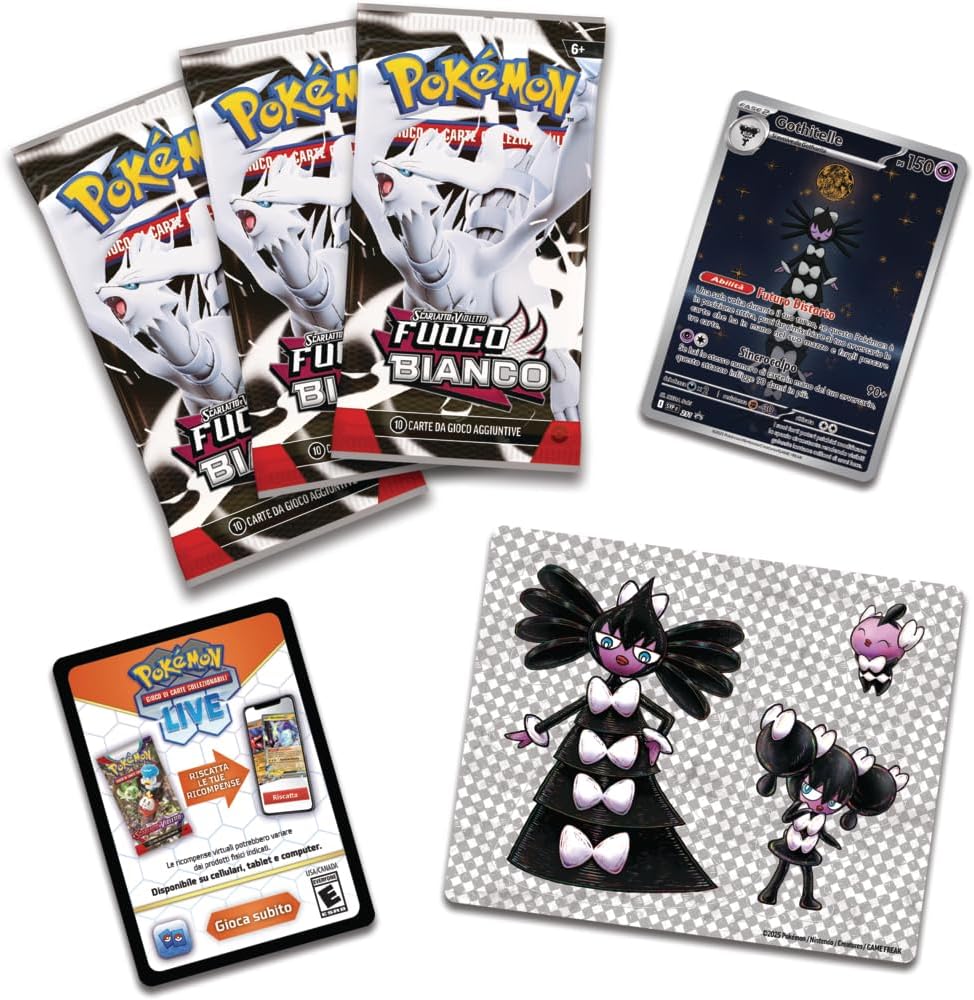 Pokemon TCG: Luce Nera e Fuoco Bianco Collezione con Adesivi Set scarlatto e violetto