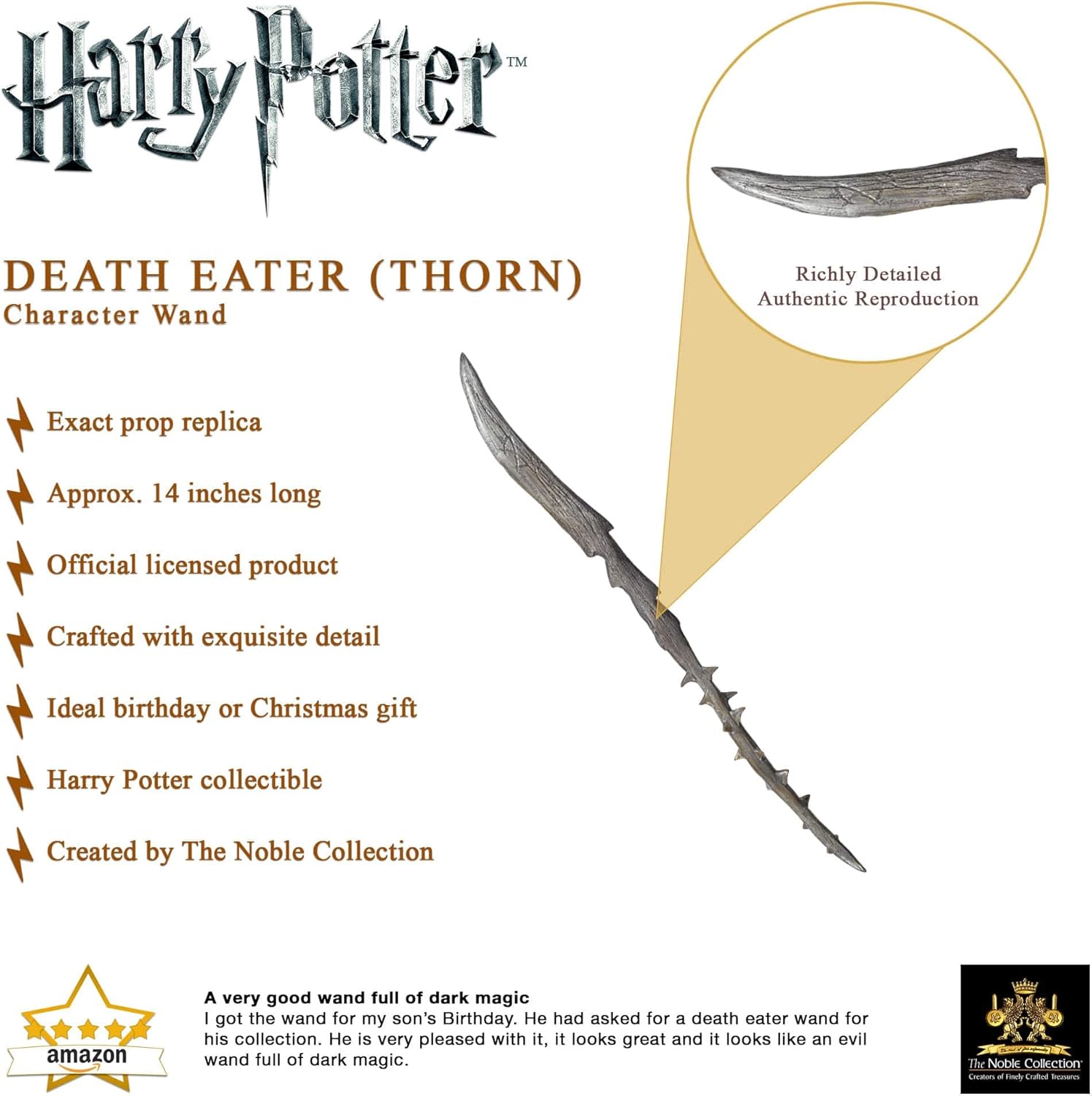 Harry Potter: Death Eater Thorn Wand - Bacchetta