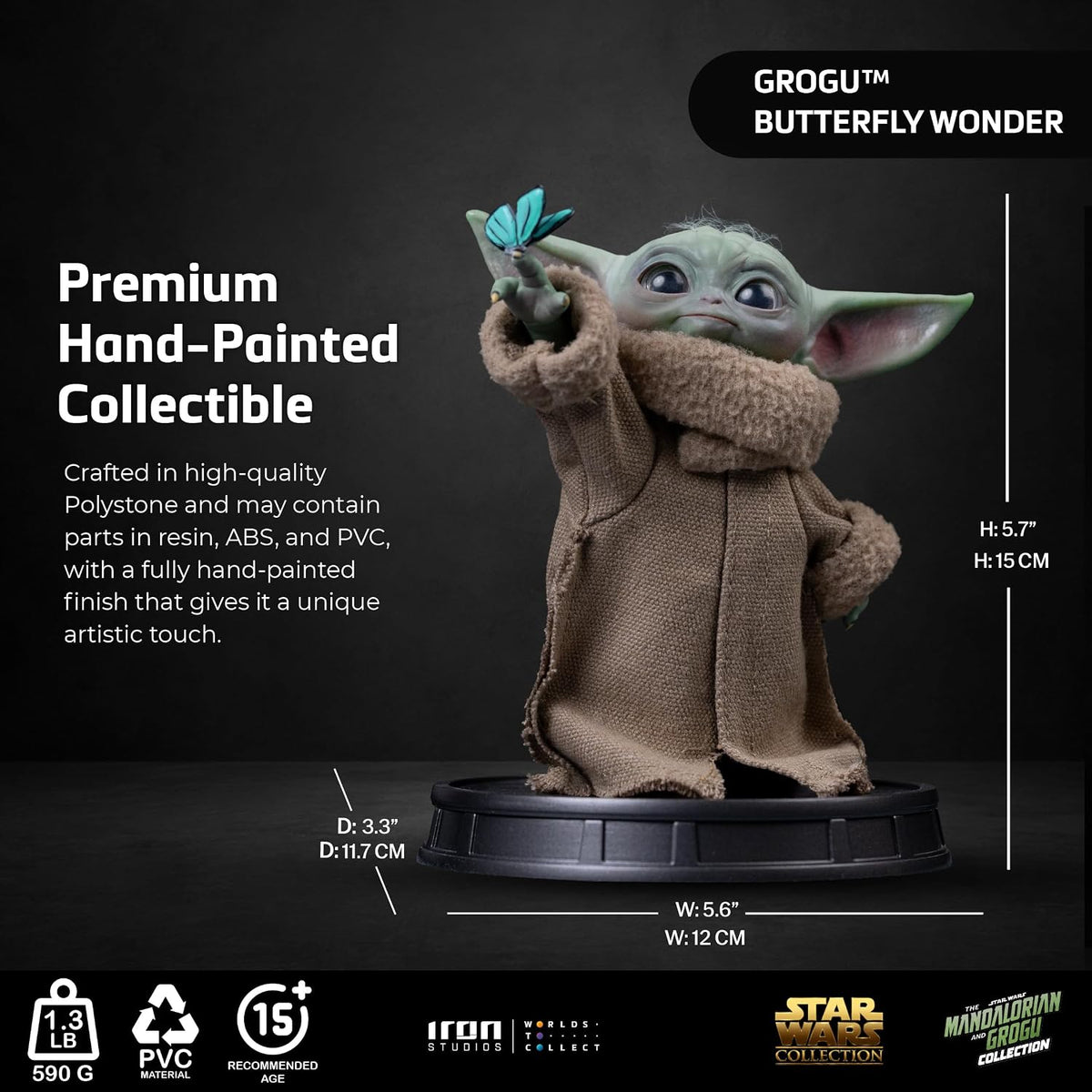 The Mandalorian & Grogu Grogu Collection Statue Grogu Butterfly Wonder