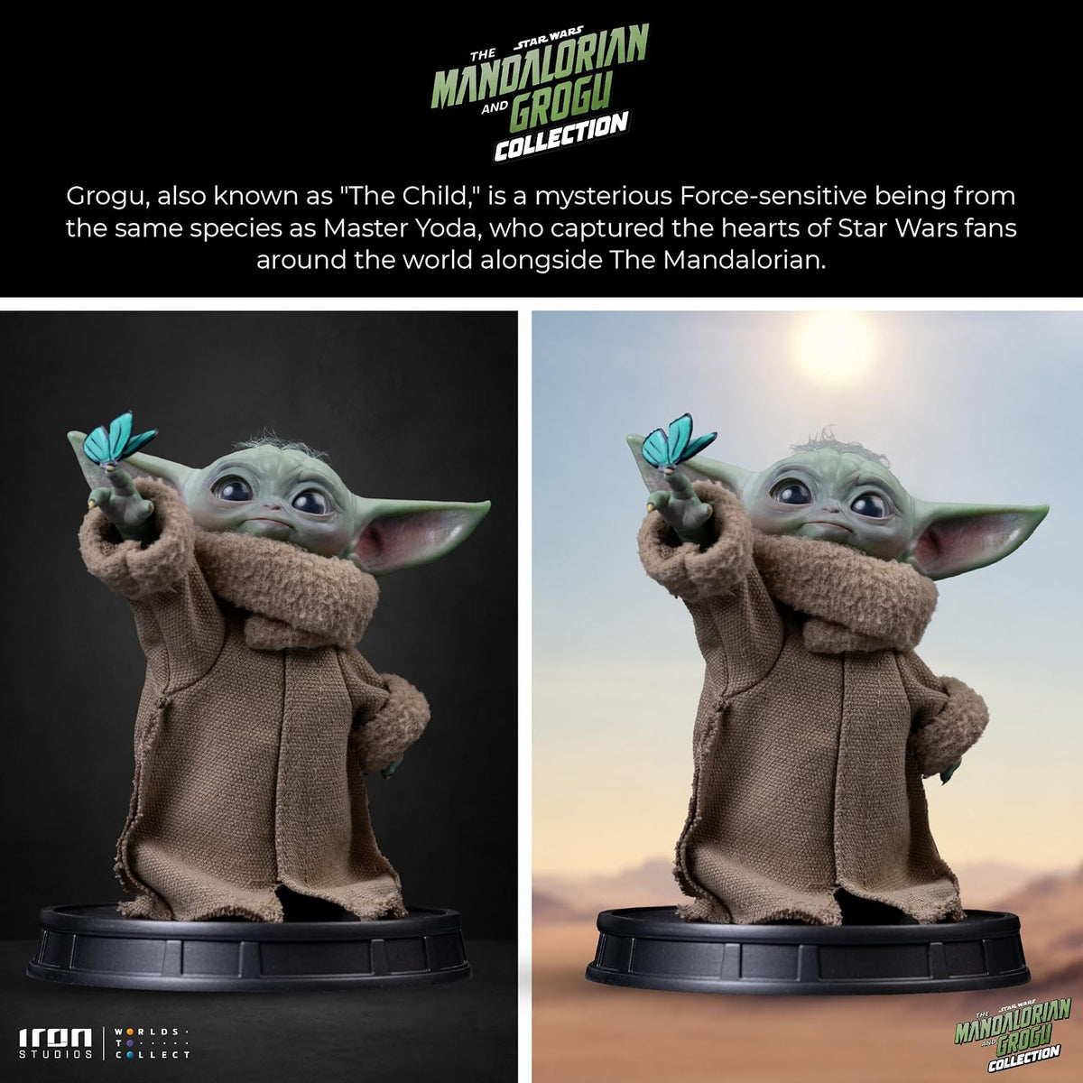 The Mandalorian & Grogu Grogu Collection Statue Grogu Butterfly Wonder