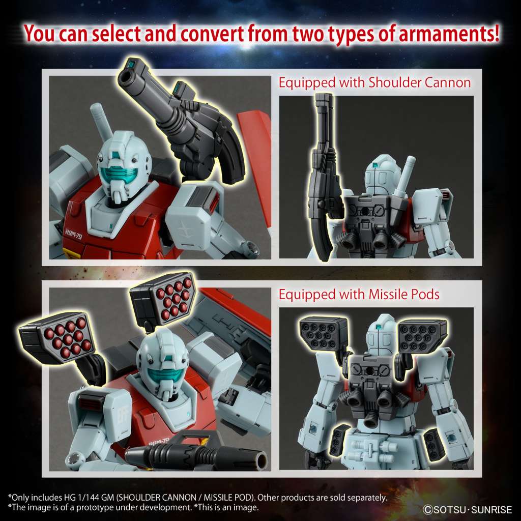 Gunpla: Bandai Model Kit - HG gm shoulder cannon / missile pod 1/144 RGM - 79