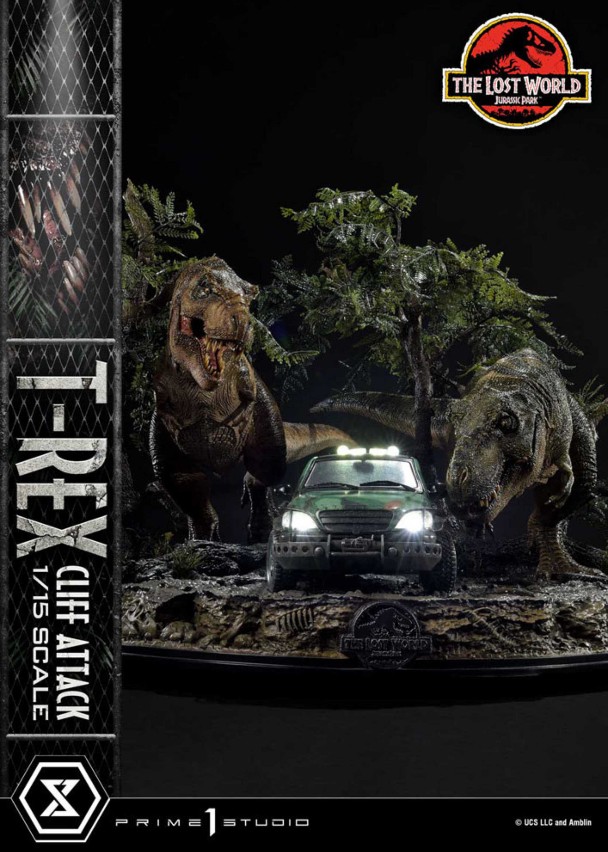 Jurassic World: The Lost World Statue 1/15 T-Rex Cliff Attack 53 cm