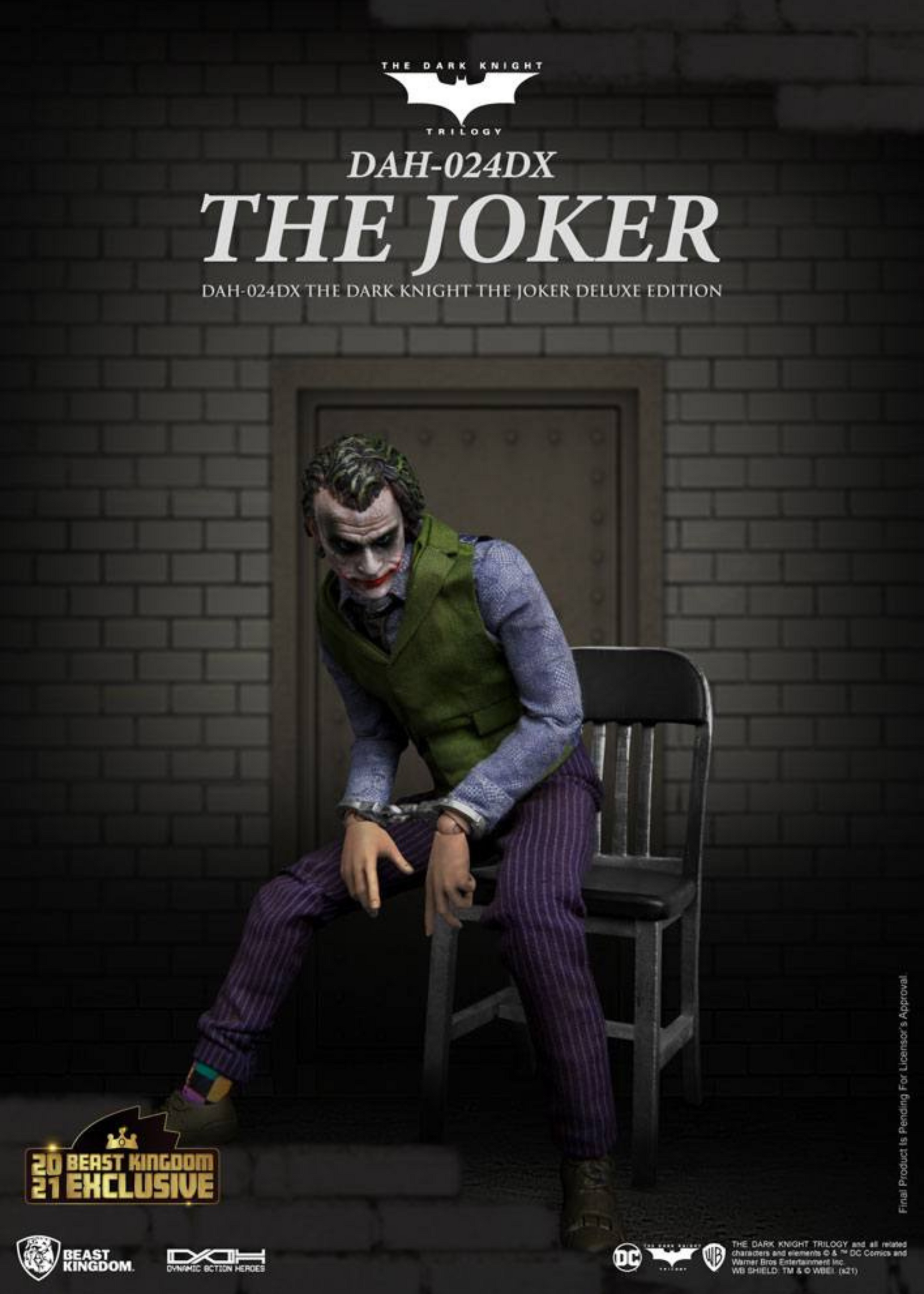 DC Comics: Batman The Dark Knight Dynamic 8ction Heroes Action Figure 1/9 The Joker Deluxe Version 21 cm