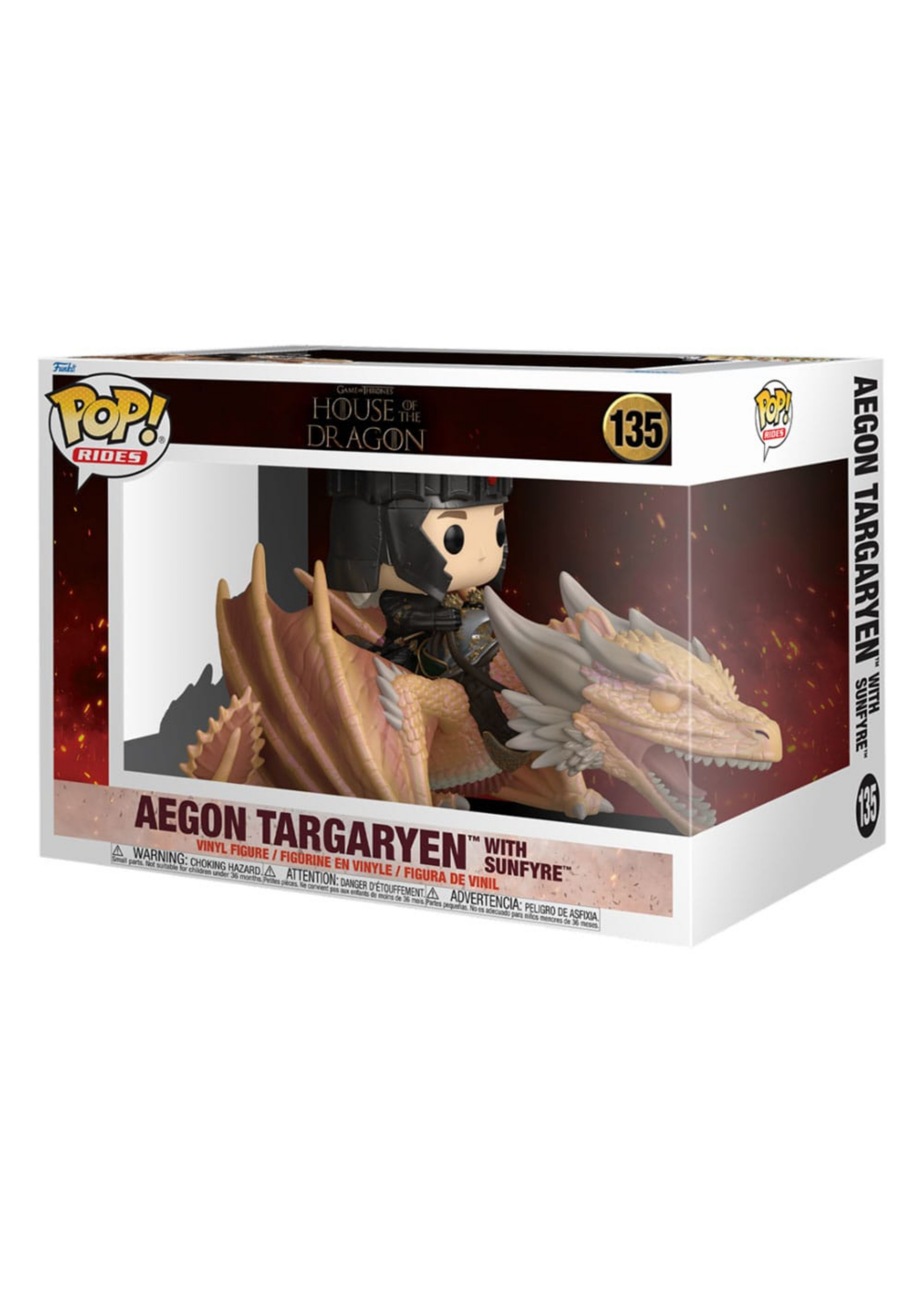 Funko POP! Game Of Thrones: House of the Dragon Rides Vinyl Figure Aegon Targaryen w/ Sunfyre 14 cm