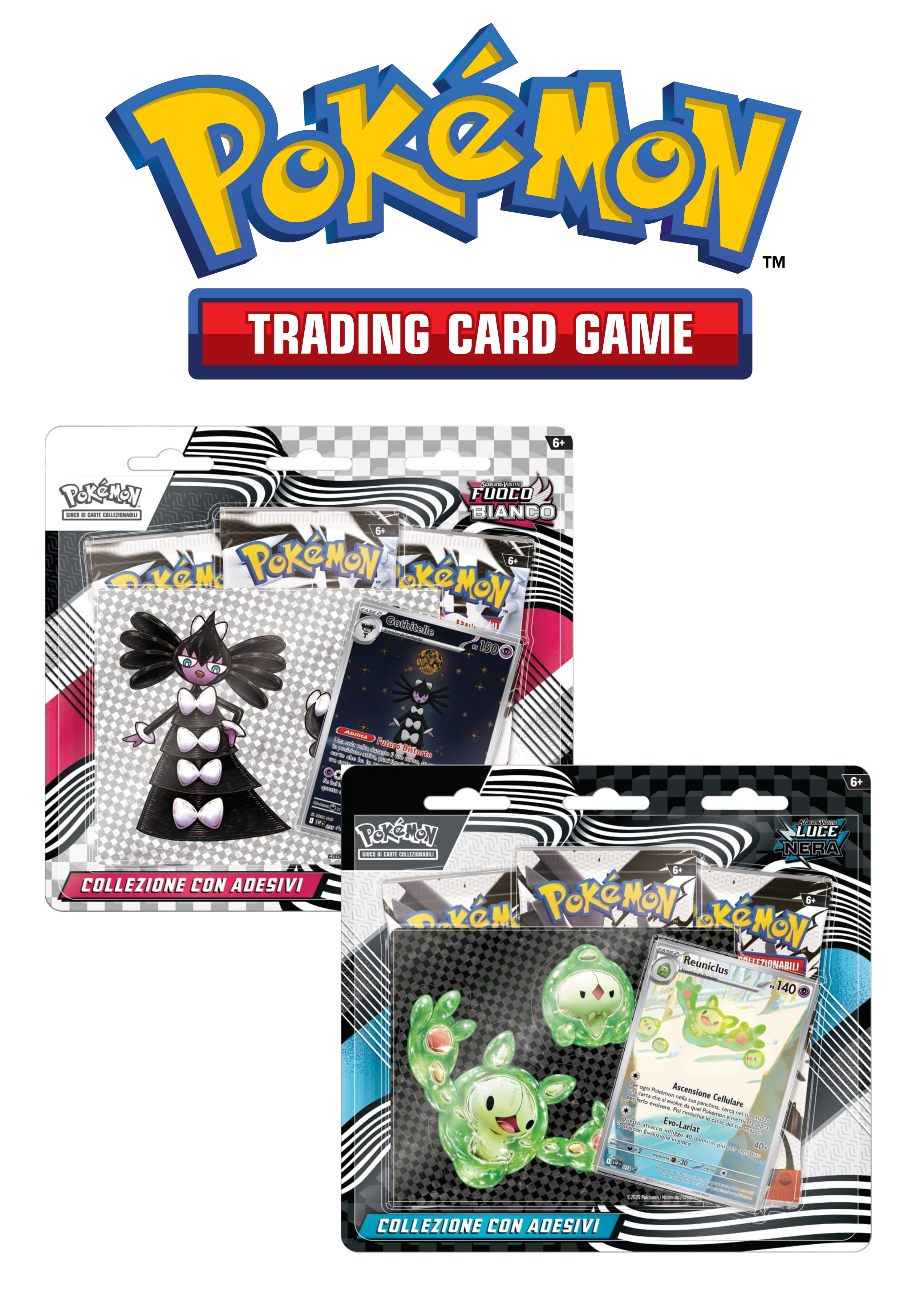 Pokemon TCG: Luce Nera e Fuoco Bianco Collezione con Adesivi Set scarlatto e violetto