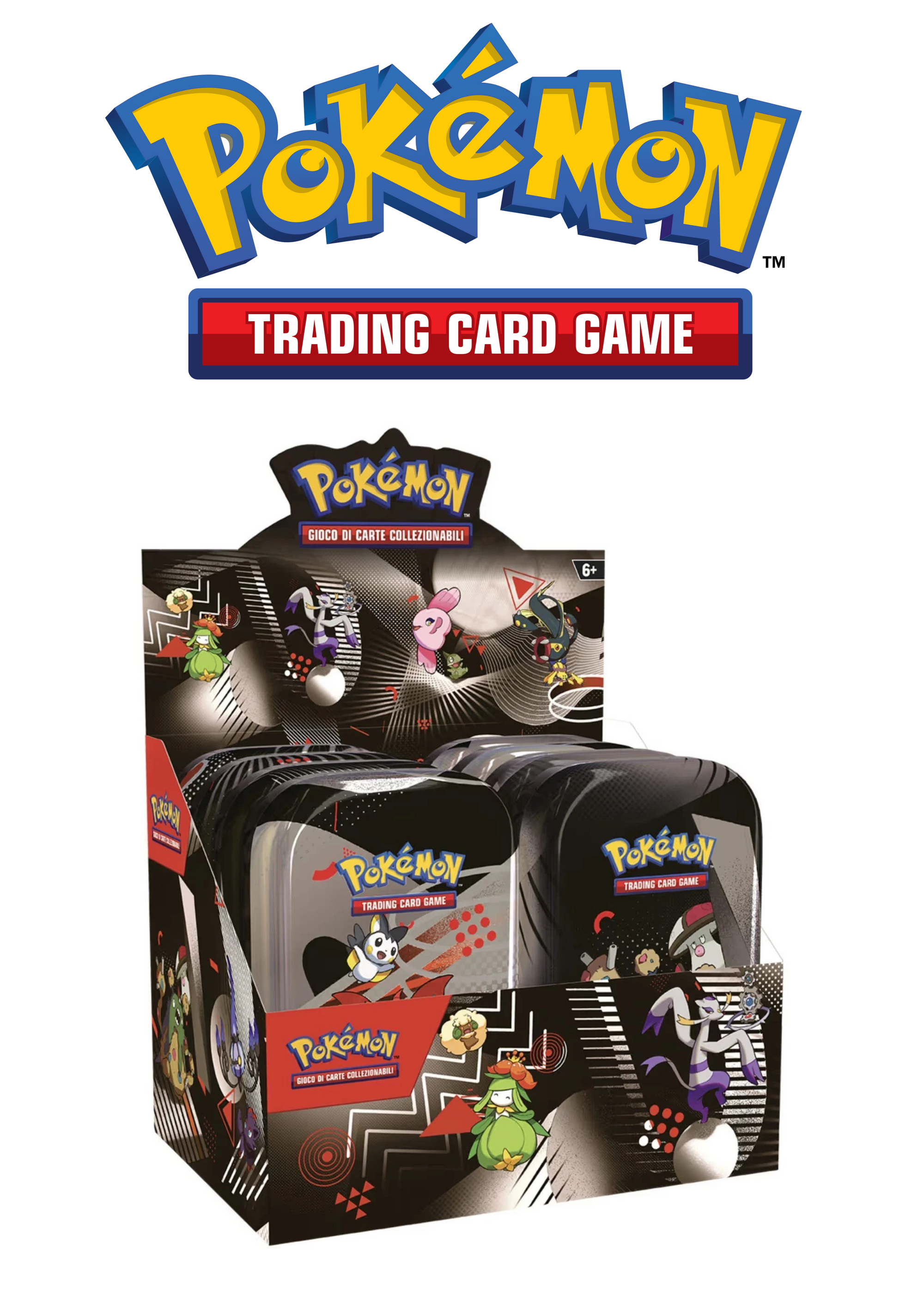 Pokemon TCG: Luce Nera e Fuoco Bianco Display 8 Mini Tin Scarlatto e Violetto