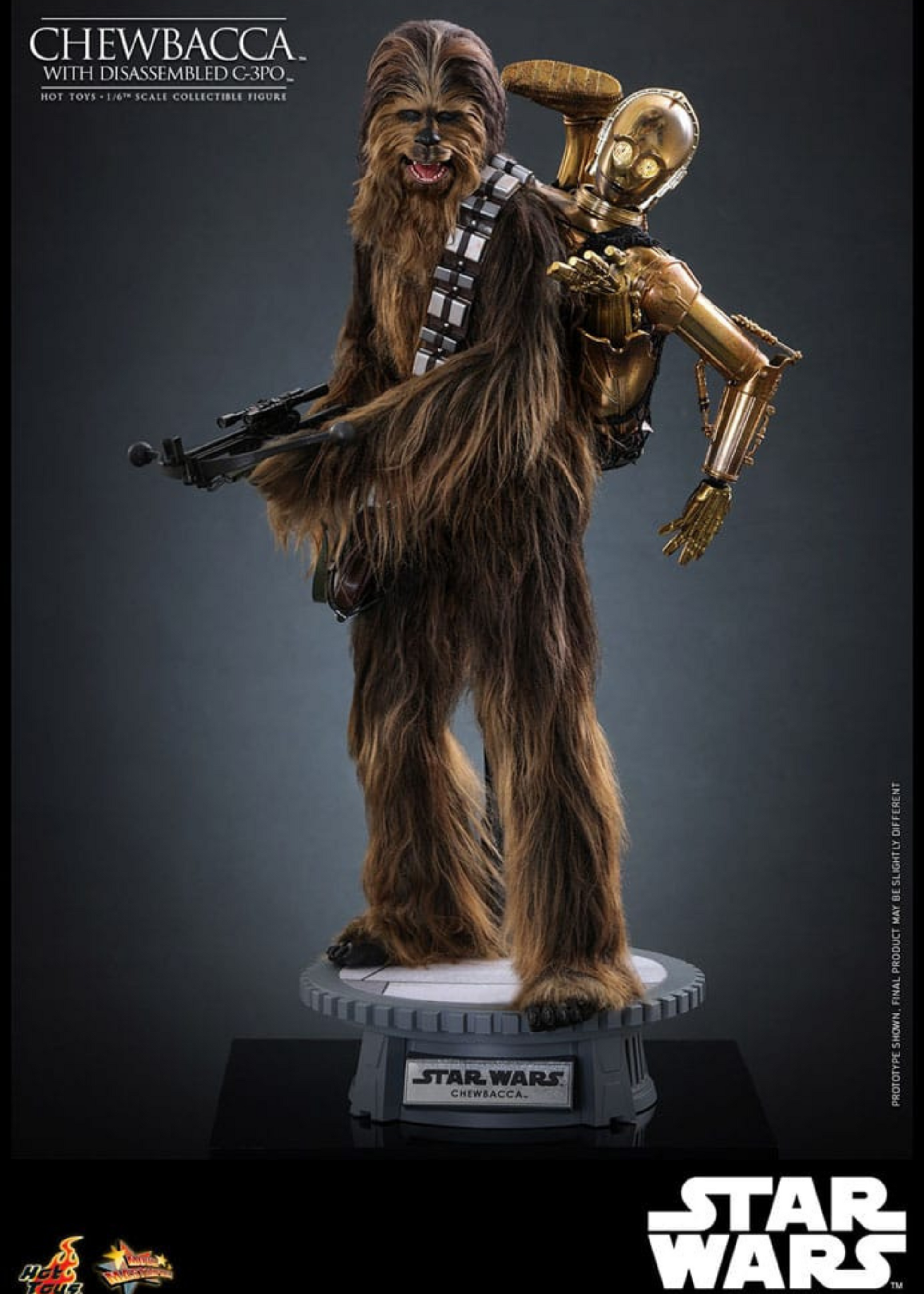 Star Wars: Episode V Movie Masterpiece Action Figure 1/6 Chewbacca with Disassembled C-3PO 36 cm