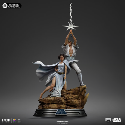 Star Wars: Deluxe Art Scale Statue 1/10 Luke and Leia 41 cm (Poster Edition '77)