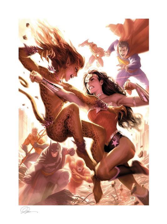 DC Comics: Justice League - Wonder Woman Vs Cheetah Unframed Art Print