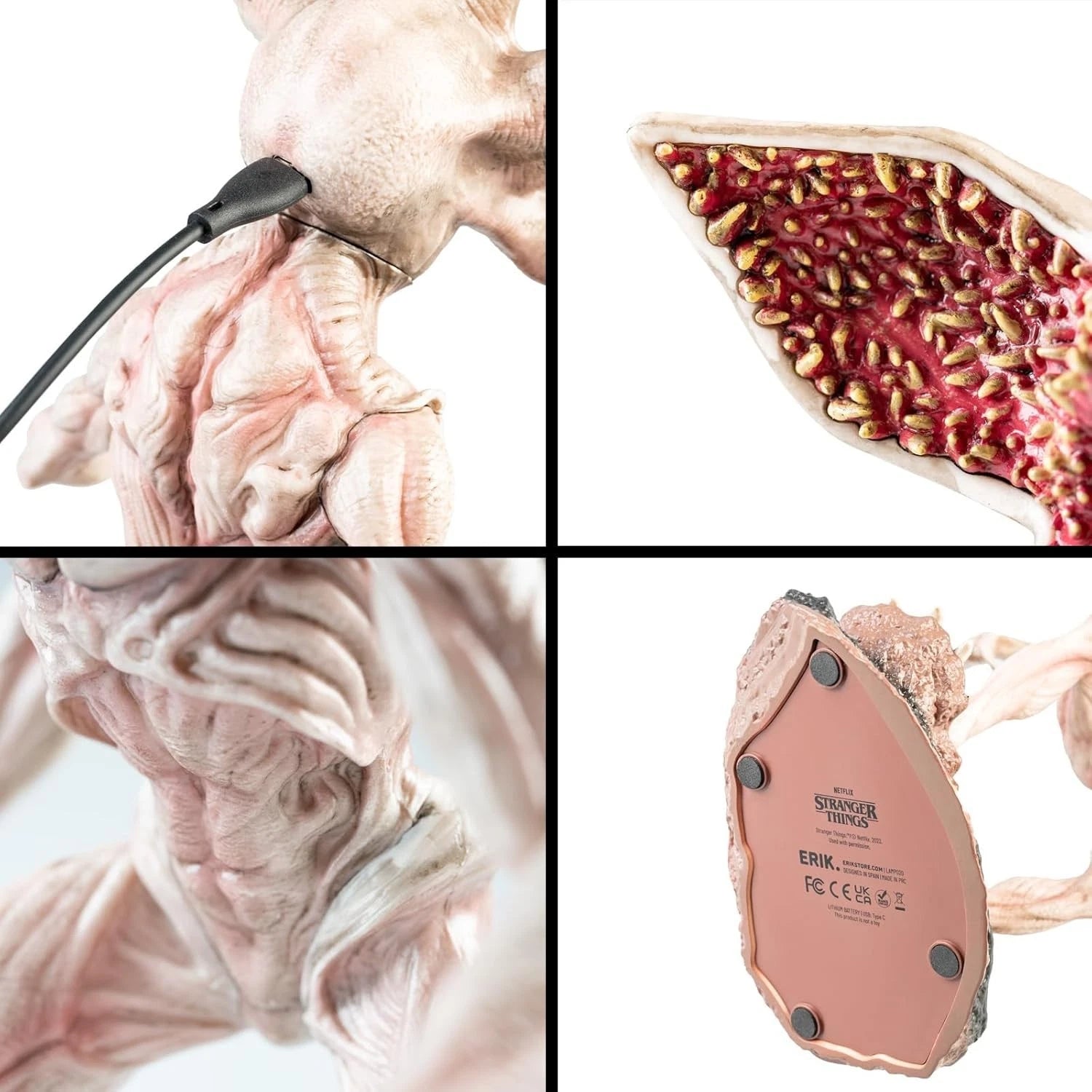 Stranger Things Lamp with USB-C Demogorgon