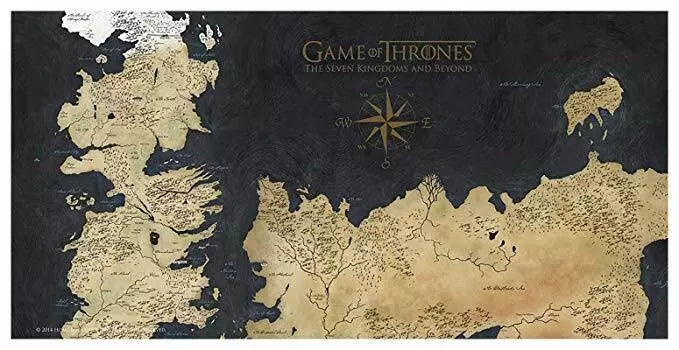 Game Of Thrones: Westeros Map Tempered Glass Poster