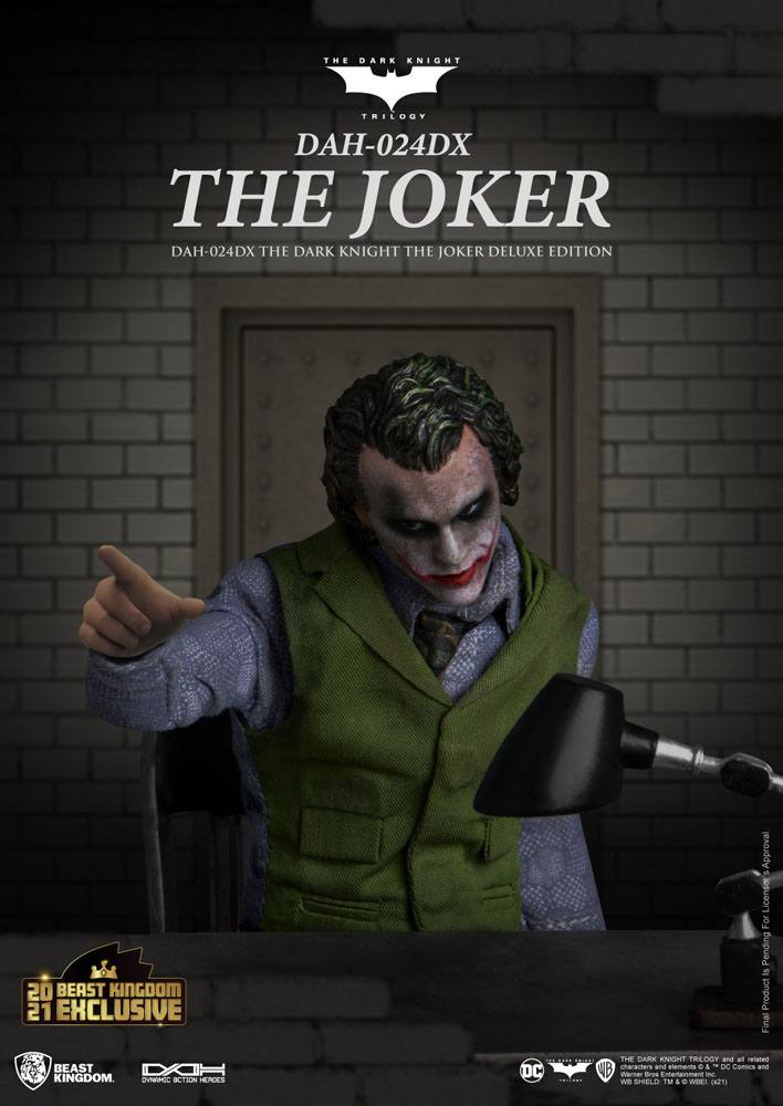 DC Comics: Batman The Dark Knight Dynamic 8ction Heroes Action Figure 1/9 The Joker Deluxe Version 21 cm