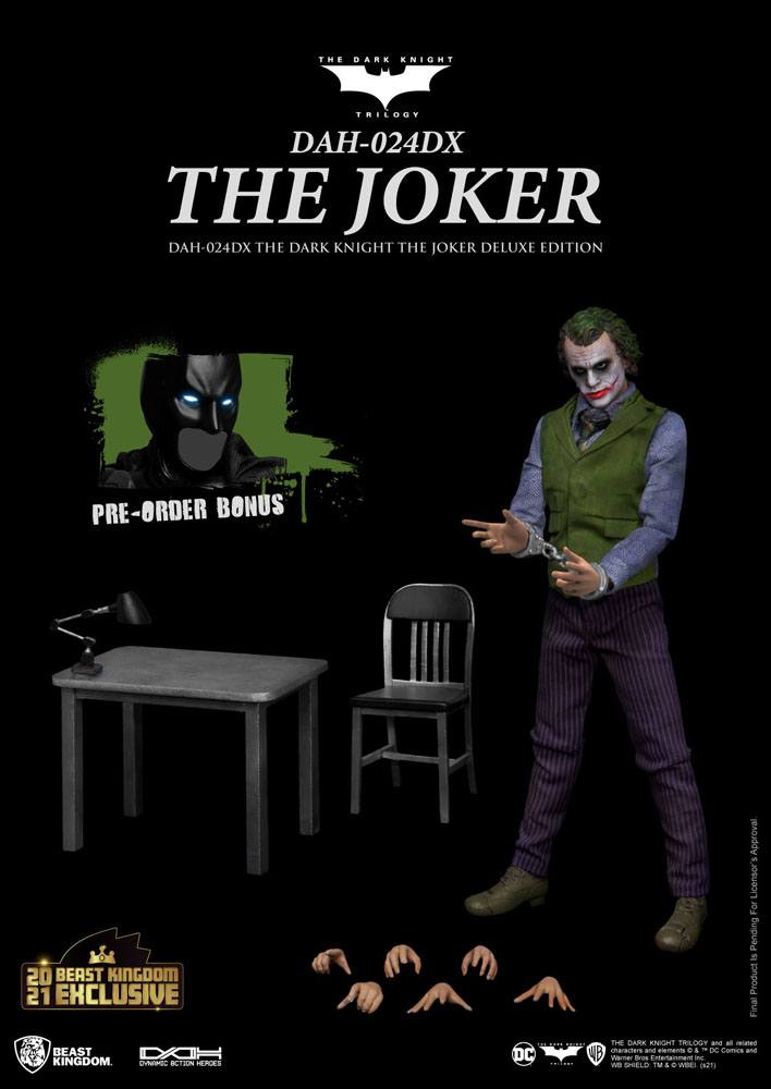 DC Comics: Batman The Dark Knight Dynamic 8ction Heroes Action Figure 1/9 The Joker Deluxe Version 21 cm