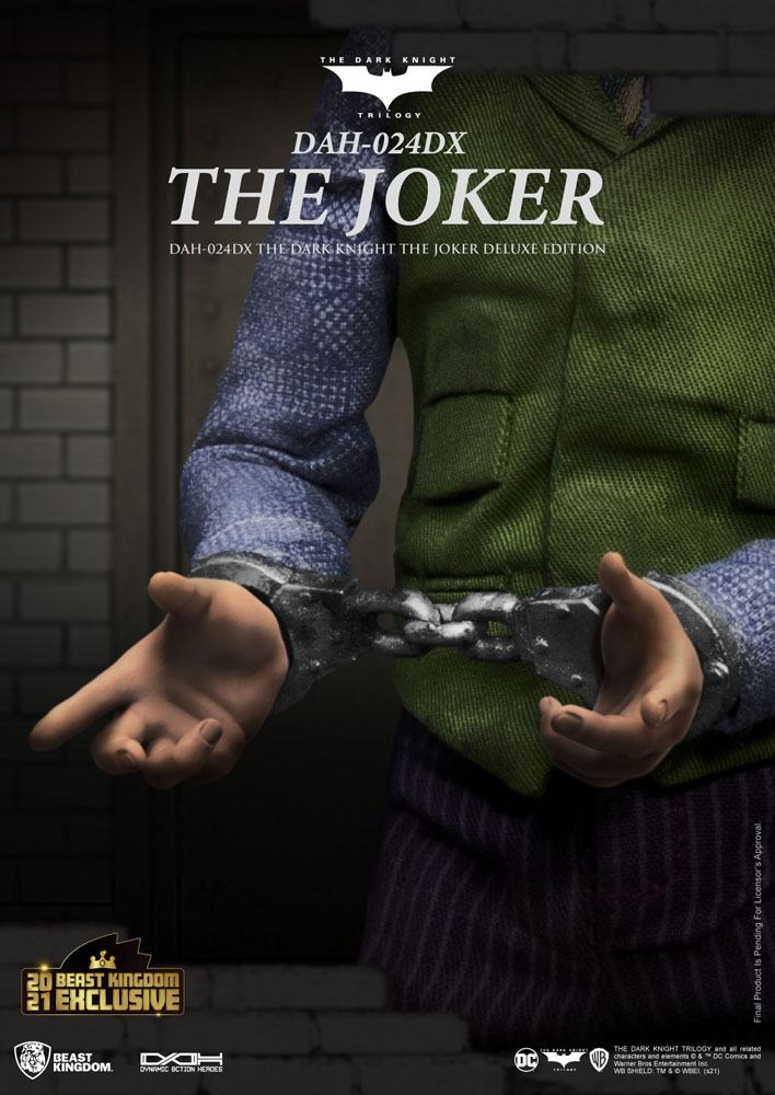 DC Comics: Batman The Dark Knight Dynamic 8ction Heroes Action Figure 1/9 The Joker Deluxe Version 21 cm