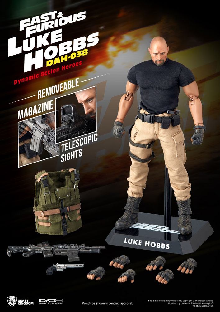 Fast & Furious: Dynamic Action Heroes Action Figure 1/9 Luke Hobbs 21 cm