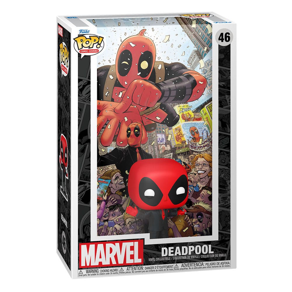 Marvel Funko POP! Comic Cover Vinyl Figure (2025) #1 Deadpool in Black Suit 9 cm