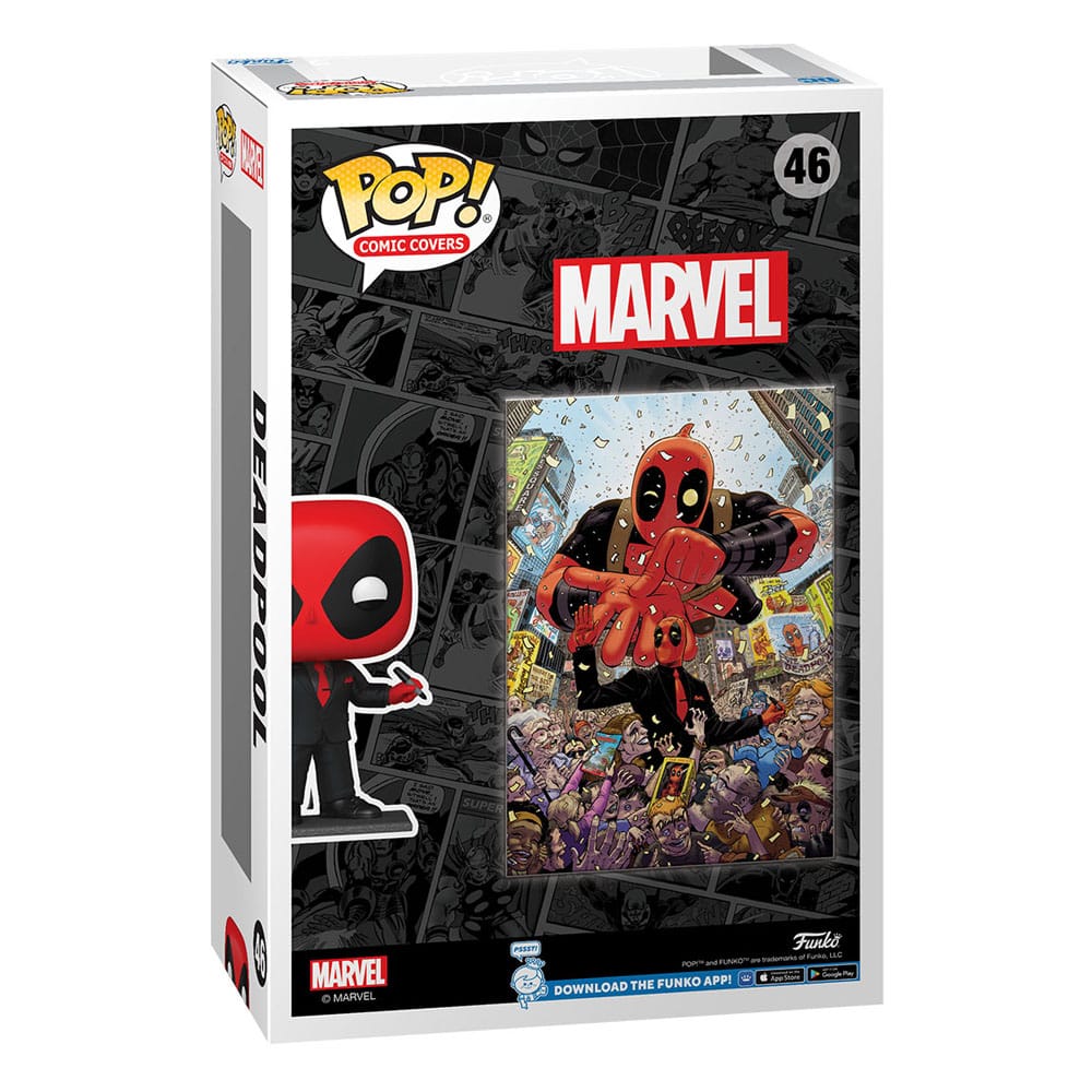 Marvel Funko POP! Comic Cover Vinyl Figure (2025) #1 Deadpool in Black Suit 9 cm