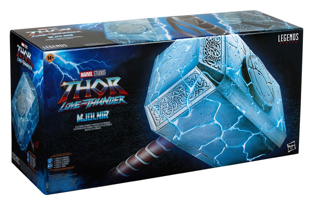 Marvel: Thor Love and Thunder Marvel Legends 1/1 Mighty Thor Mjolnir Premium Electronic Hasbro Roleplay Hammer 49 cm