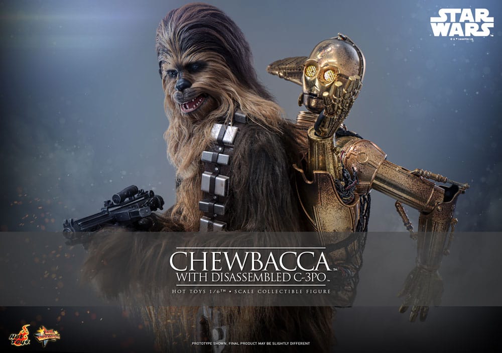 Star Wars: Episode V Movie Masterpiece Action Figure 1/6 Chewbacca with Disassembled C-3PO 36 cm