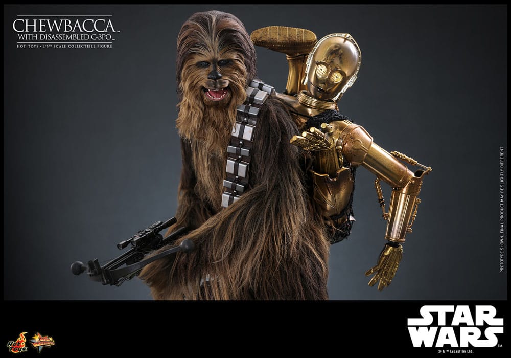 Star Wars: Episode V Movie Masterpiece Action Figure 1/6 Chewbacca with Disassembled C-3PO 36 cm