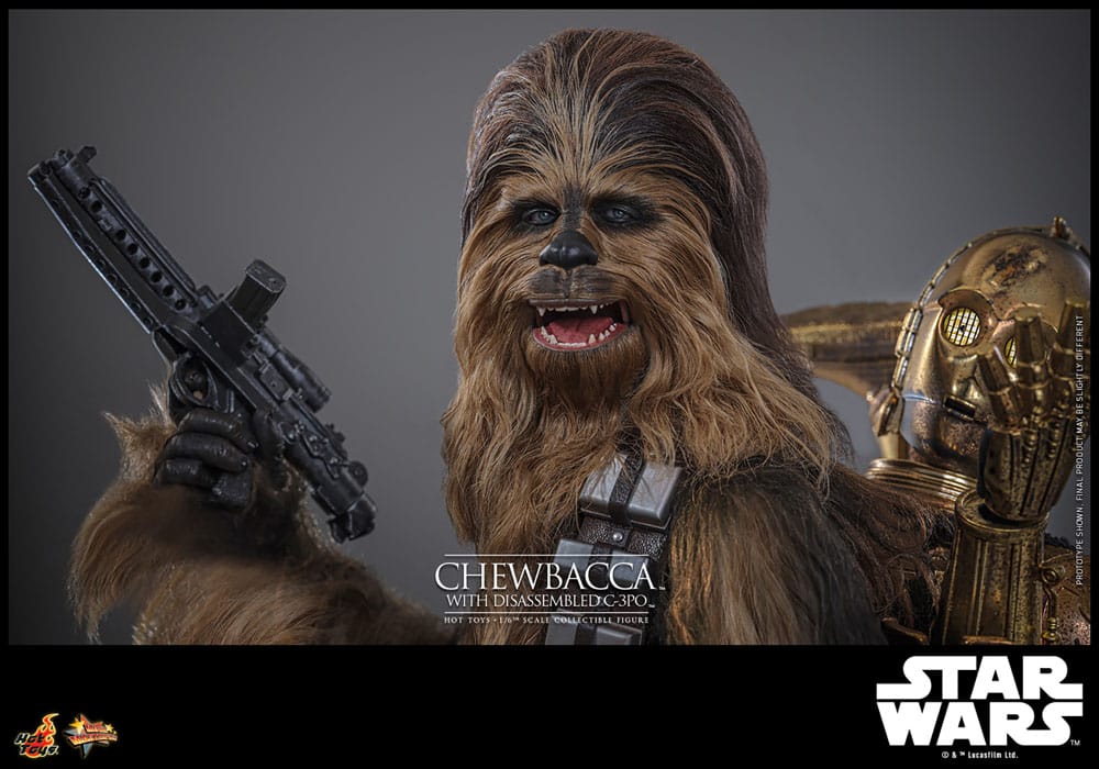 Star Wars: Episode V Movie Masterpiece Action Figure 1/6 Chewbacca with Disassembled C-3PO 36 cm