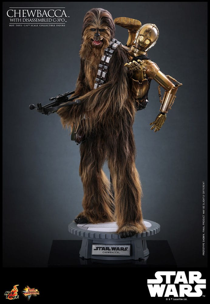 Star Wars: Episode V Movie Masterpiece Action Figure 1/6 Chewbacca with Disassembled C-3PO 36 cm