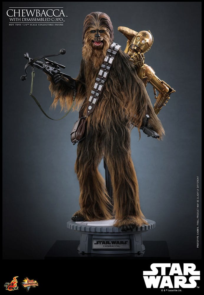 Star Wars: Episode V Movie Masterpiece Action Figure 1/6 Chewbacca with Disassembled C-3PO 36 cm