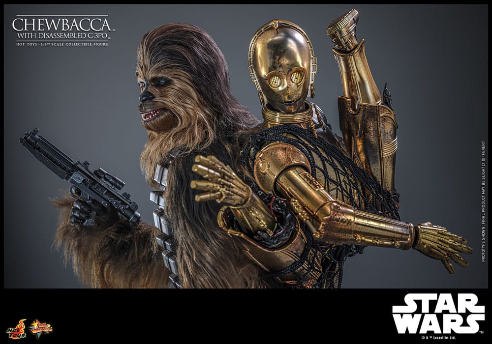 Star Wars: Episode V Movie Masterpiece Action Figure 1/6 Chewbacca with Disassembled C-3PO 36 cm