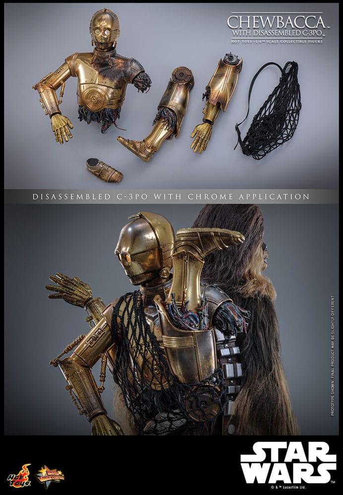 Star Wars: Episode V Movie Masterpiece Action Figure 1/6 Chewbacca with Disassembled C-3PO 36 cm