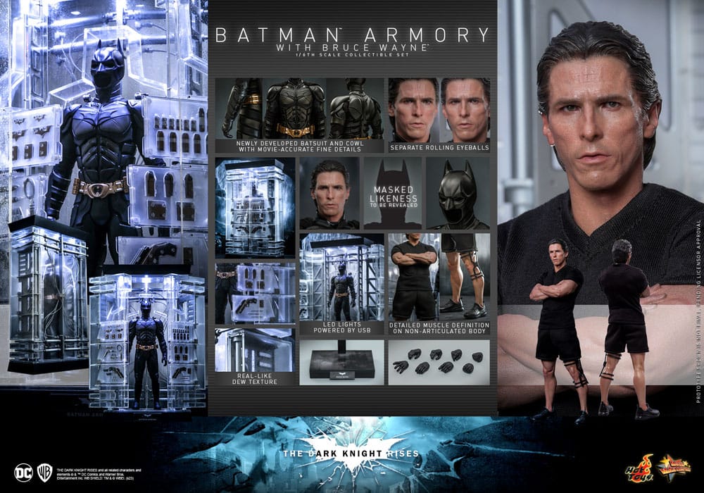 DC Comics: The Dark Knight Rises Movie Masterpiece Action Figures & Diorama 1/6 Batman Armory with Bruce Wayne 30 cm