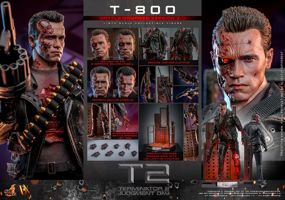 Terminator: Movie Masterpiece Action Figure 1/6 T-800 Battle Damaged Version 2.0 32 cm