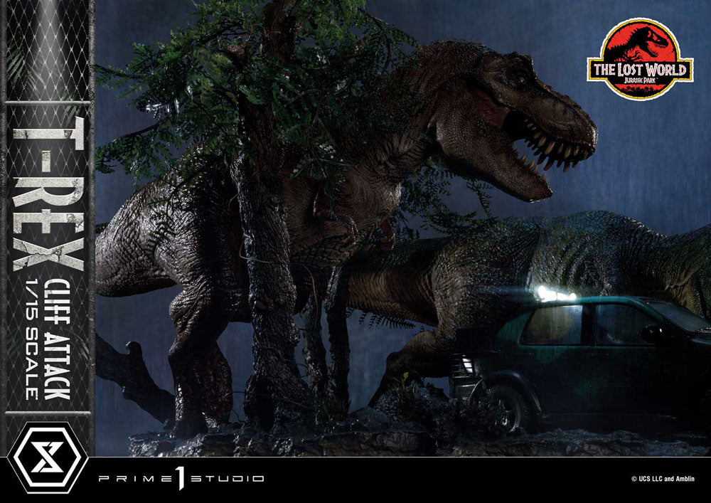 Jurassic World: The Lost World Statue 1/15 T-Rex Cliff Attack 53 cm